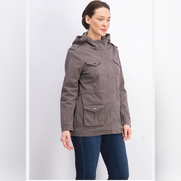 Market & Spruce Jackets & Blazers - NWT Market And Spruce Kathleen Cargo Jacket Stretchy Gray Women's XL